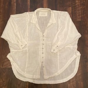 We The Free white button front tunic top.